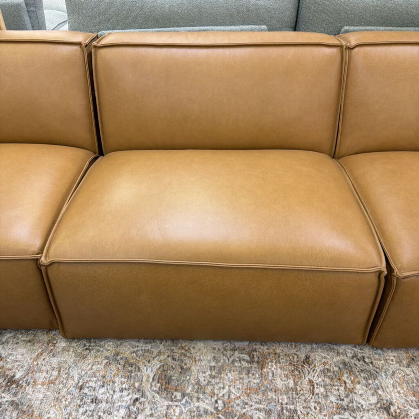 Castlery Jonathan Caramel Leather Sofa