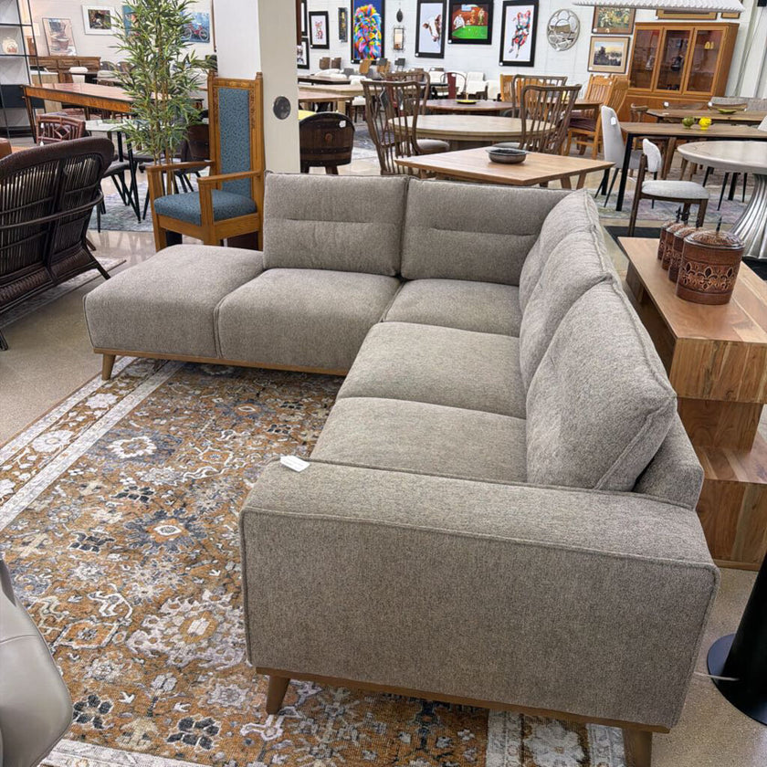 Grey Wood Trim LAF Sectional