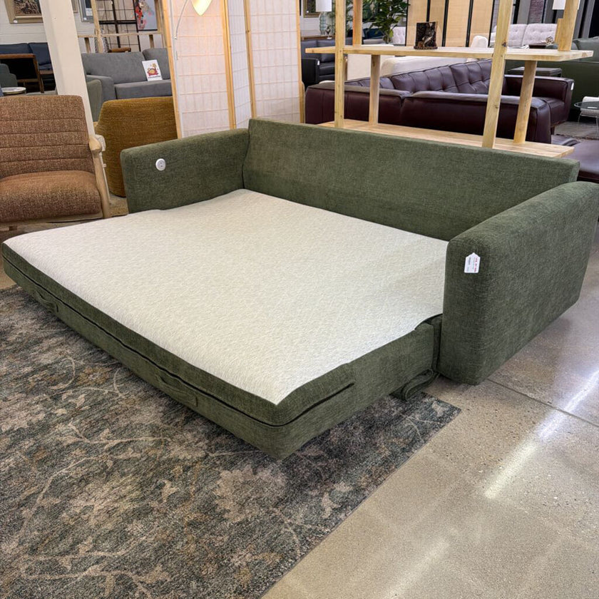 Green Sleeper Sofa w/ USB