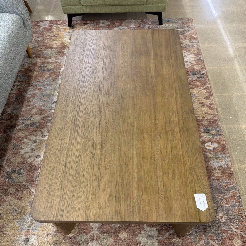 X Base Round Wood Coffee Table