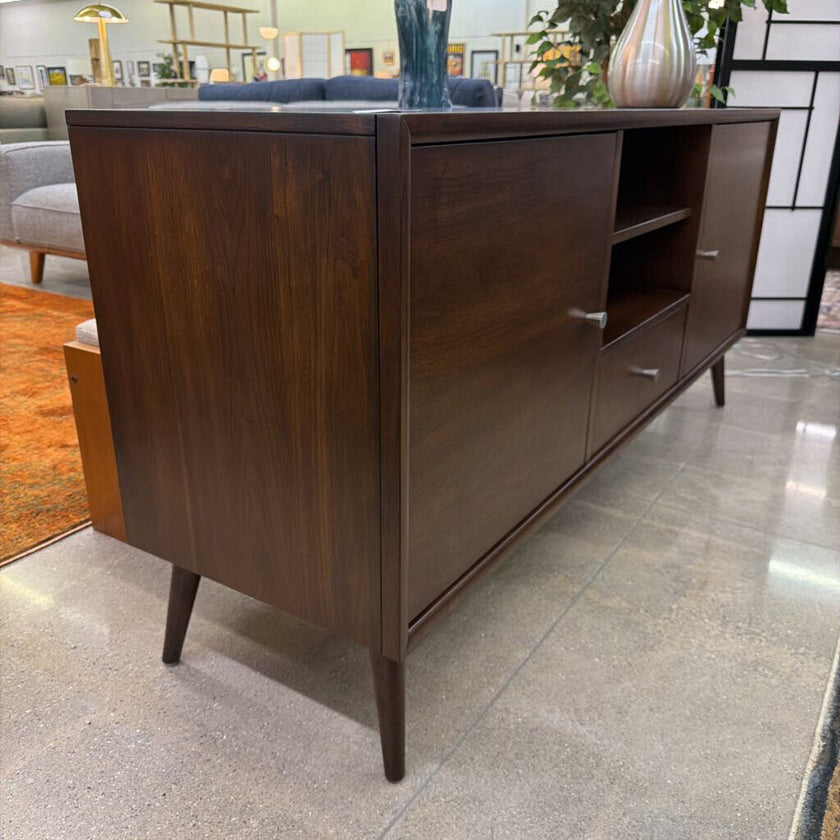 Walnut 2 Door 1 Drawer Media Stand