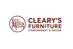 Logo of Cleary's Furniture Consignment & Decor with a chair icon on a white background
